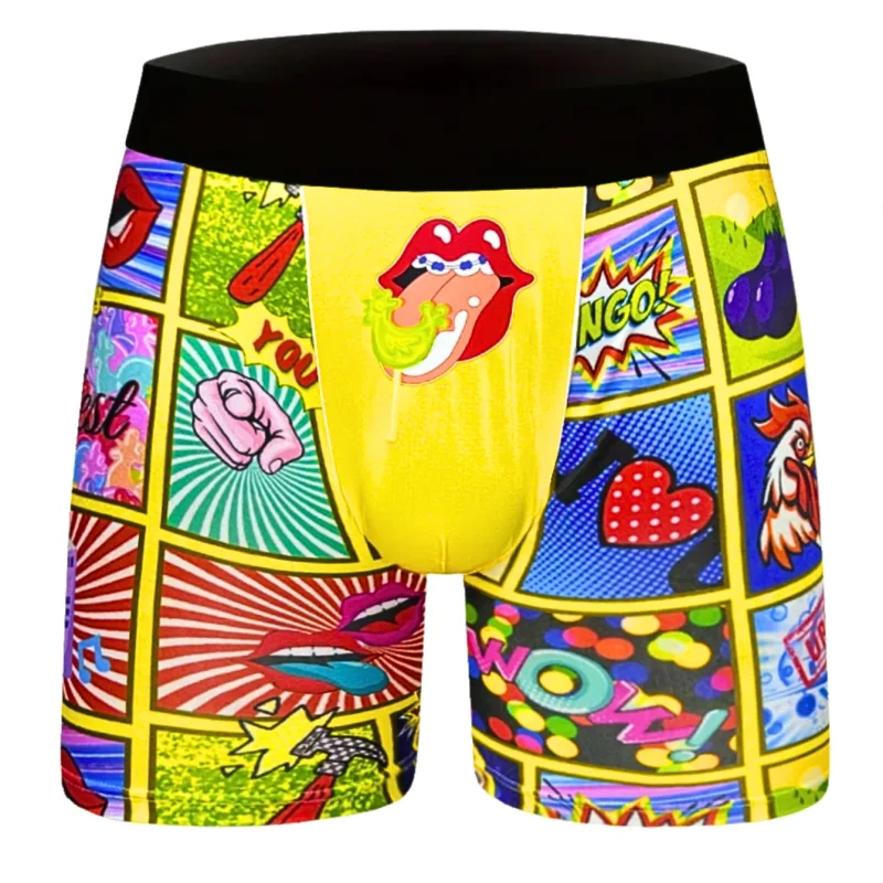 Män Underkläder Fritidssport Boxershorts Män Print Långa Boxers Tonåringar Föräldrar Sexiga Roliga Underkläder Fashionabla tryckta shorts