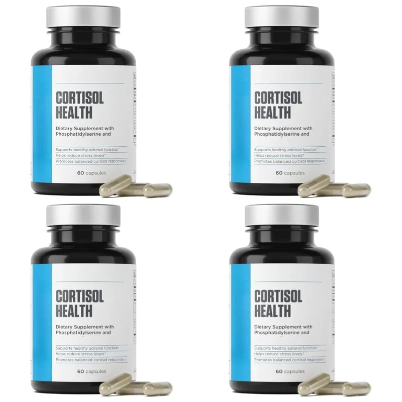 Cortisol Health Capsules with Phosphatidylserine Magnesium 60 Capsules Non-GMO Daily Calm Sleep Support for Adults Men Women