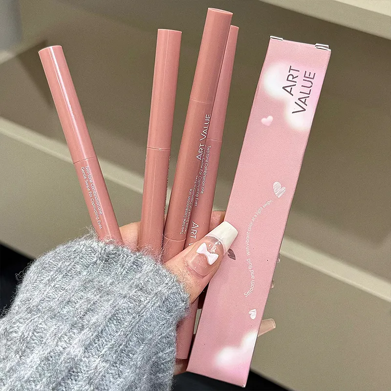 ART VALUE Two-tone Lying Silkworm Pen Under Eye Liner Brighten Shadow Makeup Pencil Nude Pink Lower Eyelid Highlighter Contour