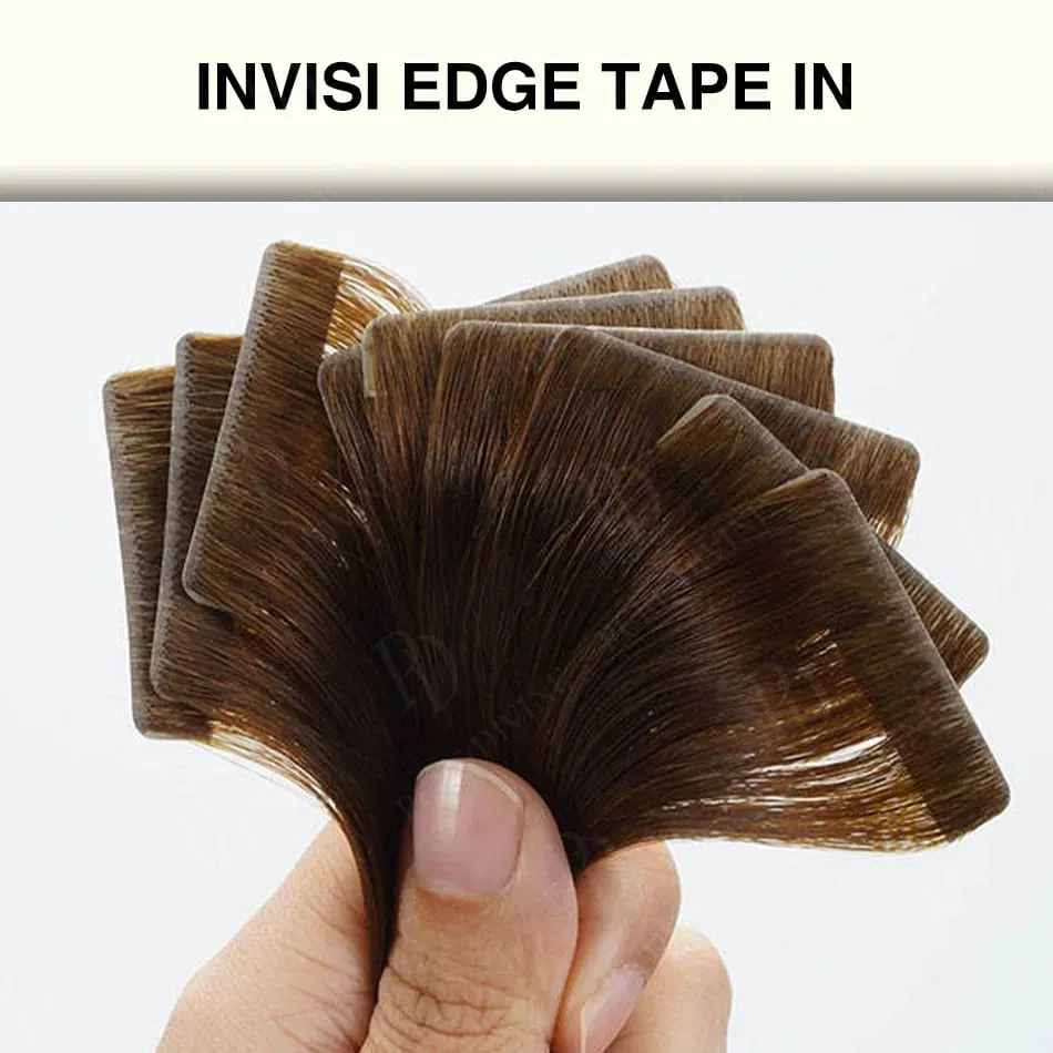 Invisible Tape In Hair Extensions Real Human Hair Seamless PU Skin Weft Human Hair Tape Ins 2.5g/pc 50g/set 22 24 Inches