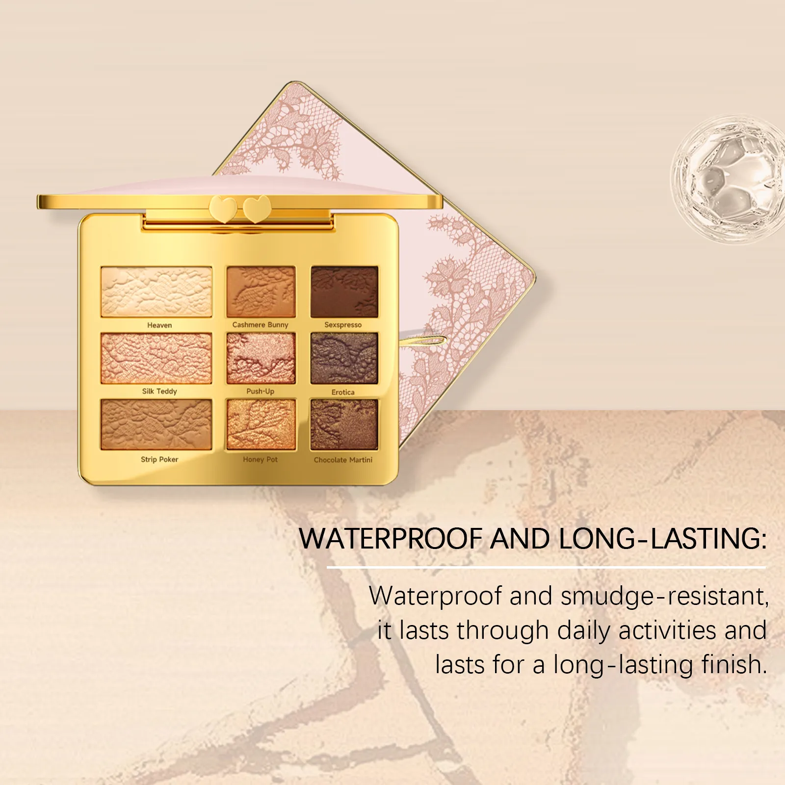 9 Colors Eyeshadow Palette Portable Multifunctional Glitter Eye Shadow Shimmer Pallet Highlighter Powder Brush Beauty Kit 12g