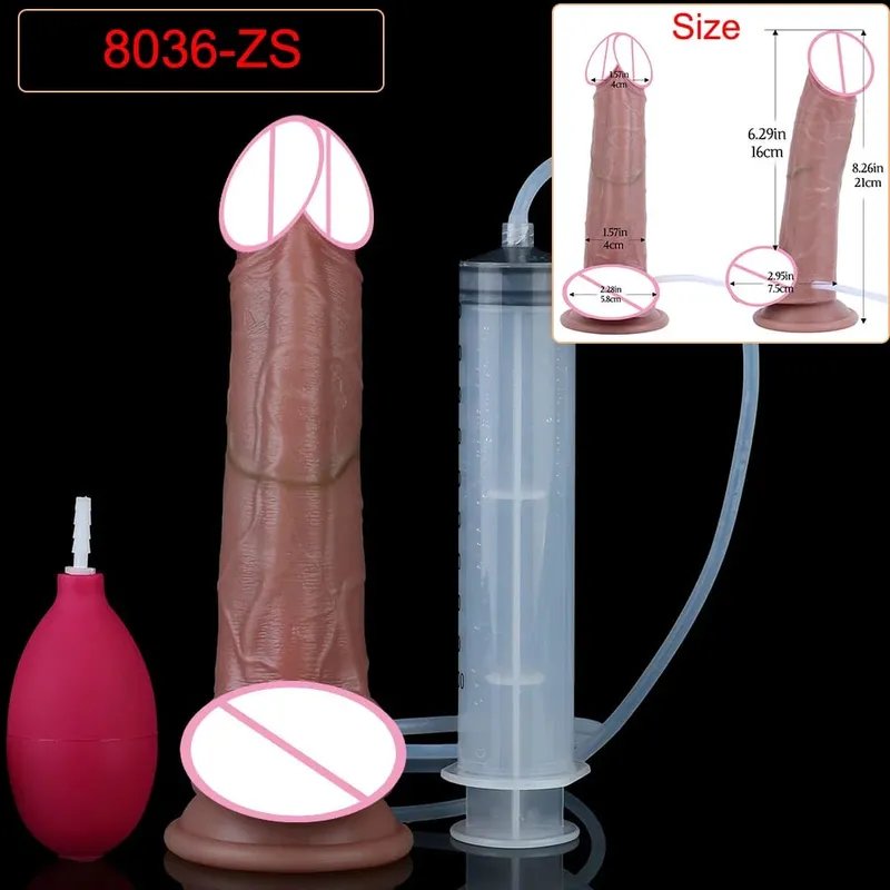 Deep Veins Ultra Squirting Dildo Silicone Skin Touch Long Ejaculating Butt Plug For Men Women G-Spot Stimulate 18+ Sex Toys
