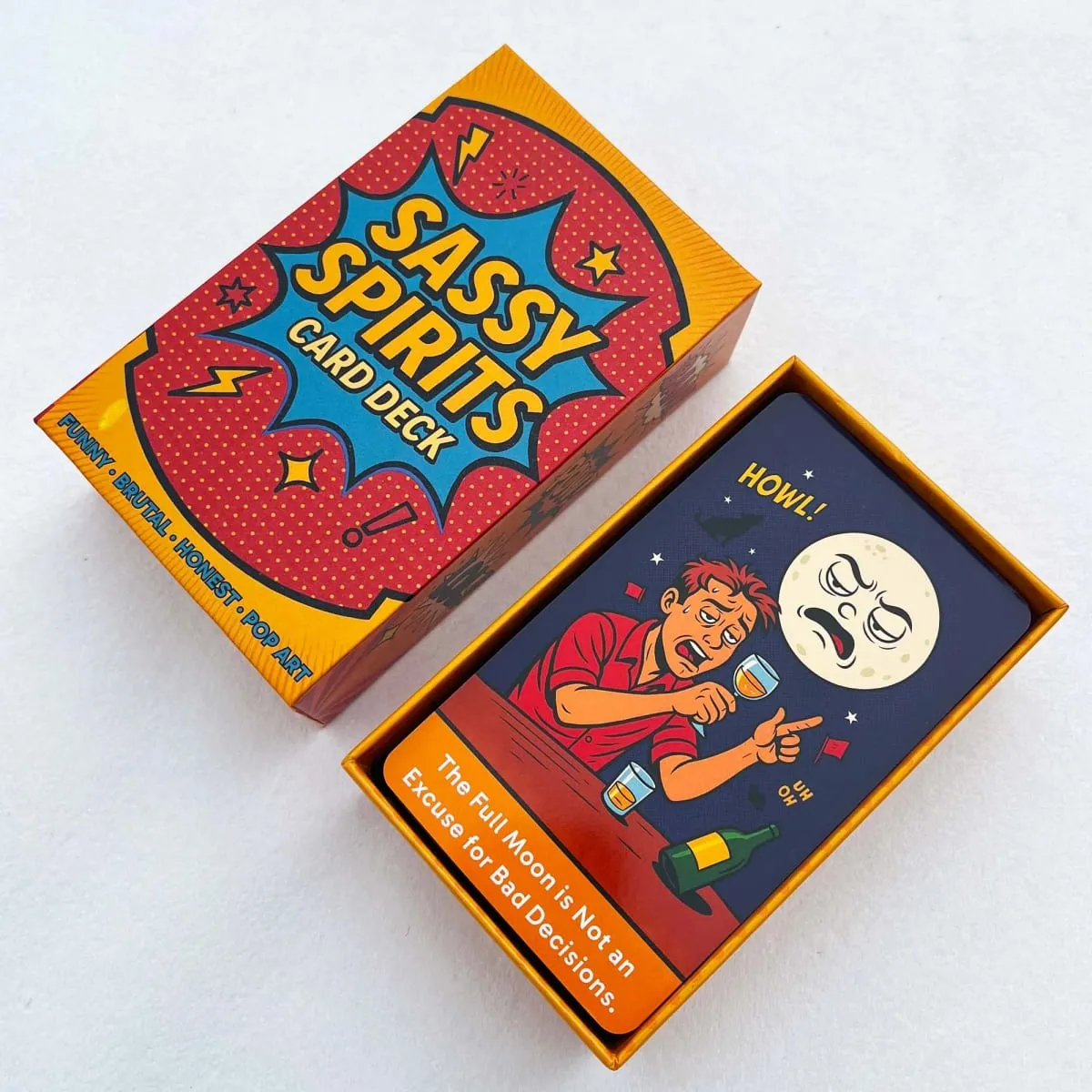 78 Card Deck Sassy Spirits Oracle Card Deck， Humorous Divination Cards Includes Funny Honest Trendy Art Comic Style