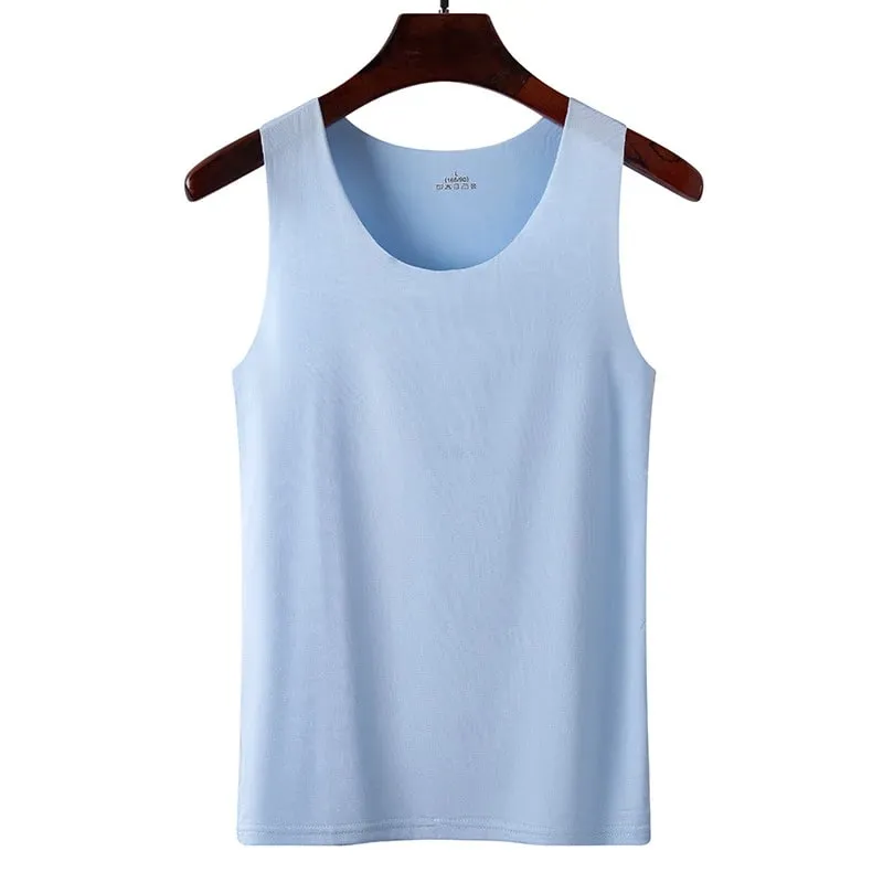 1pcs Ice Silk Tank Tops Seamless Mens Vest Sleeveless Sport Bodysuit Vest Clothing Women Casual Summer Tank Undershirts Cool Gym