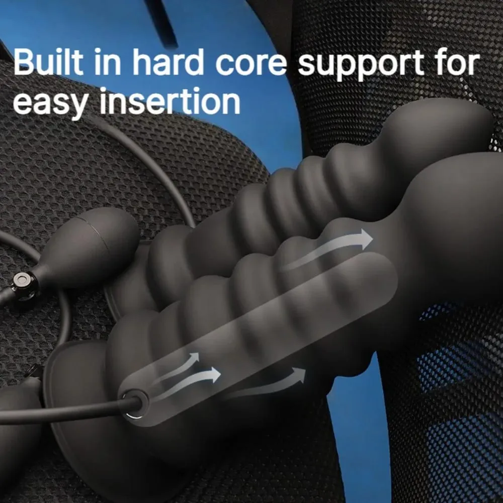 Huge Inflatable Anal Plug with Suction Cup Silicone Big Butt Plug Anus Expansion Stimulator Prostate Massage Anal Sex Toys