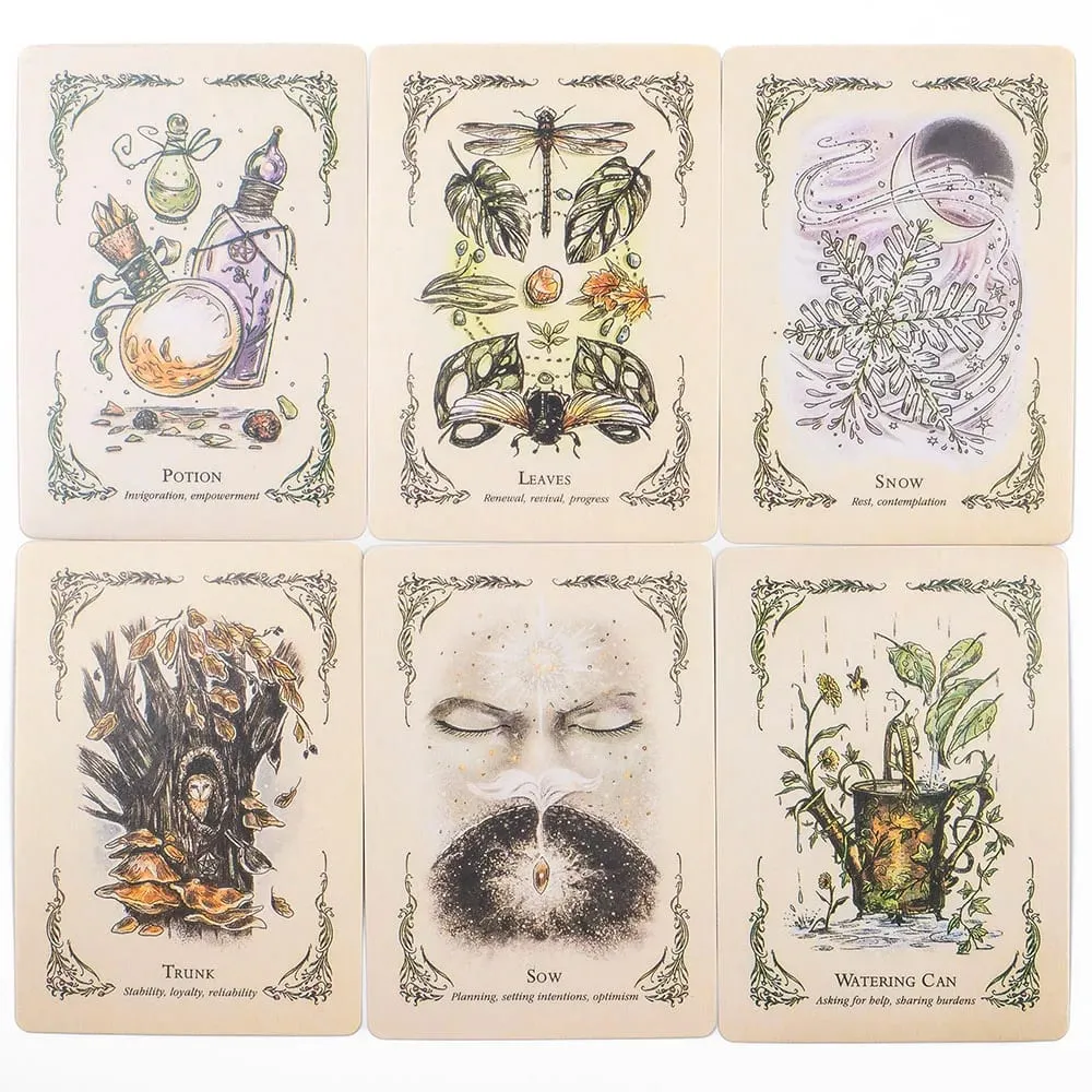 TK119K The Green Witch's Oracle Deck 50Pcs Tarot Leisure Entertainment Game Card Family Gathering Divination Deck 10.3*7.3cm