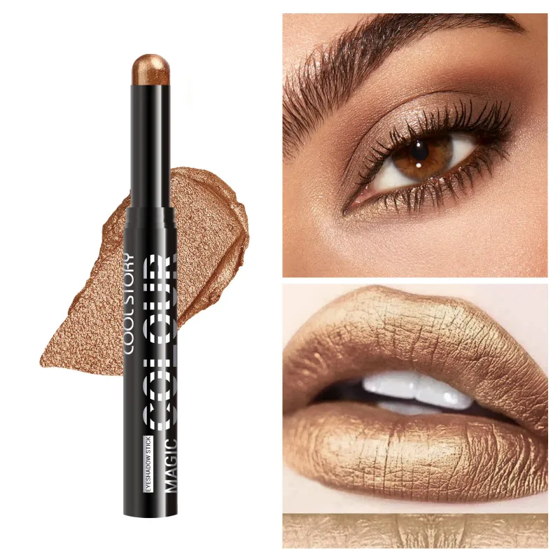 2 in 1 Eyeshadow Lipstick Stick Pencil Waterproof Glitter Brighten Matte Eye Shadow Makeup Pigment Eyeshadow Pen