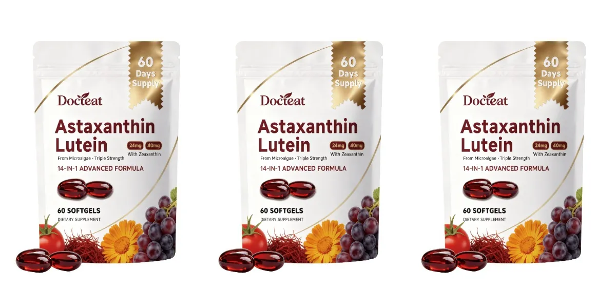 Triple Strength Eye Supplement Lutein Astaxanthin Zeaxanthin Vision Support for Screen Glare & Digital Eye Strain 60 Softgels