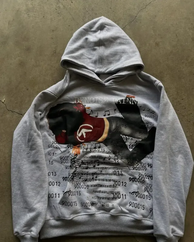 Y2K Gray Sports Hoodie Dont Smoke Print Sweatshirt Men Women Vintage Classic Hip Hop Streetwear Tracksuit Men Clothing Loose Top