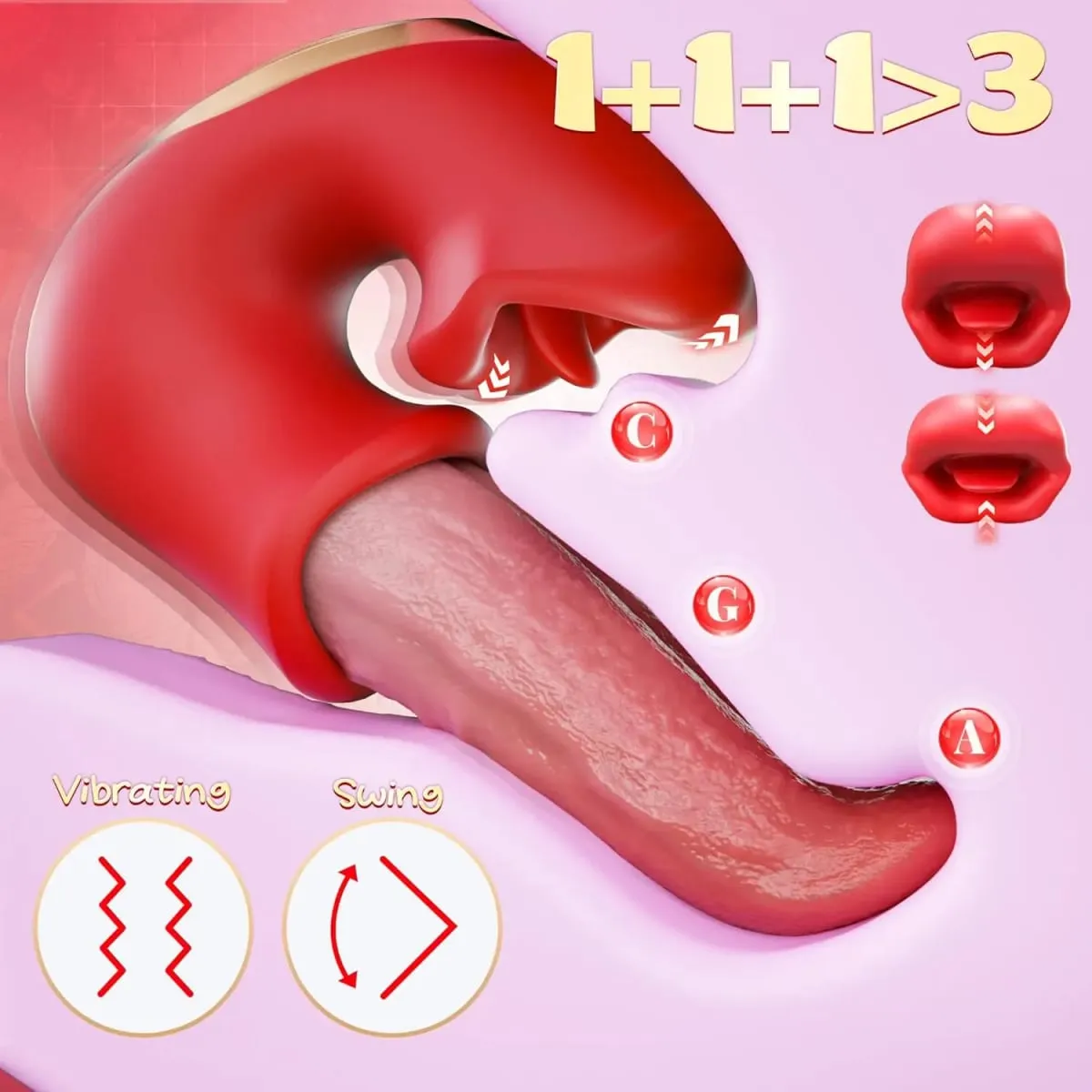 Swinging Realistic Tongue Adult Sex Toys Vibrator for Women Couple Rose Dildo G Spot Female Vibrating Toy Mouth Clit Stimulator