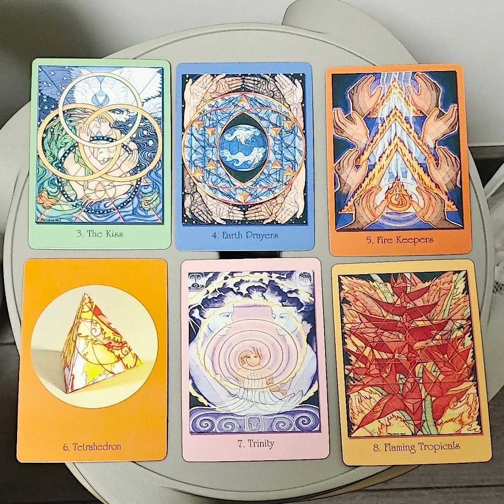 Sacred Geometry Cards for The Visionary Path 10.4*7.3cm - 64 Pcs Oracle Cards Integrating Math Science and Spirituality