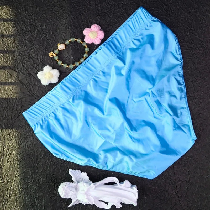new Mens Briefs Underwear Satin-like Breathable Low-Rise Underpants Male Panties Men's glossy underwear