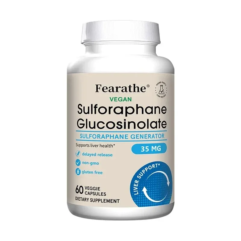 Kapsul Sulforaphane Glucosinolate - Ekstrak Biji Brokoli dengan Detoks Hati Myrosinase & Sokongan Kesihatan Selular 120 Kiraan