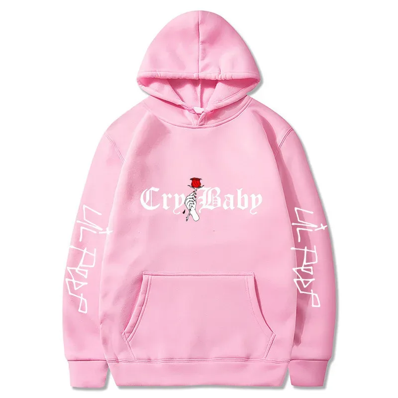 Men's Lil Peep Hoodie – Emo Rap Fan Pullover with "Lil Peep" Sleeve Text – Cozy Unisex Streetwear for Concerts casual Wear