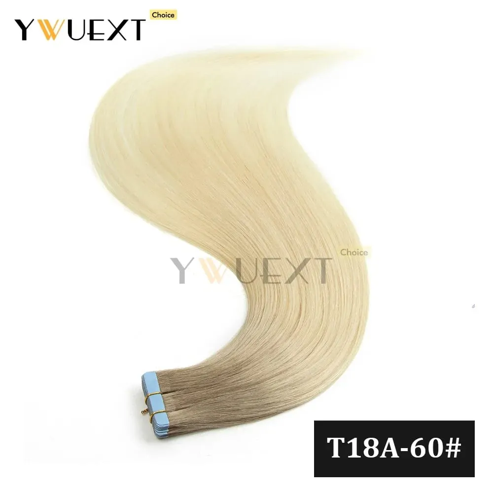 20pcs/Pack Gradient Colors Tape in Human Hair Extensions Add Volume And Length for Women 30g 16-20 inches Salon Quality YWUEXT