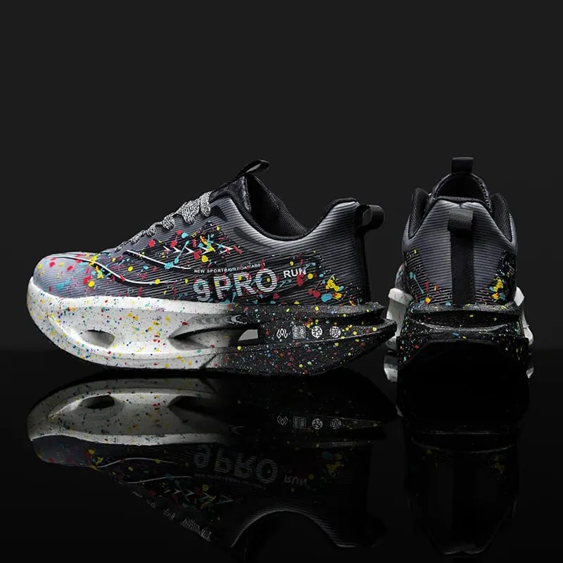 New Carbon Plate Men's Running Shoe Night Fluorescent Cushioning Sneakers Women Lace-Up Lightweight Casual Shoes Jog Shoes