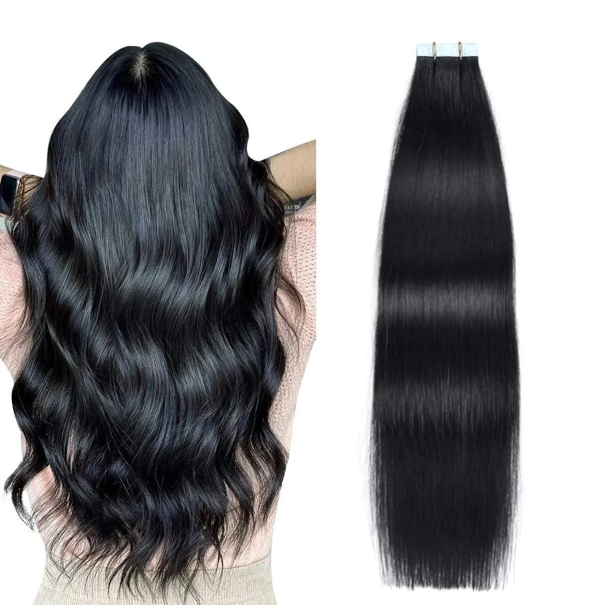 Invisible Tape in Hair Extensions Real Remy Hair Hair Extensions for Women Ash Blond mixed Platinum Blond Straight Hairpieces