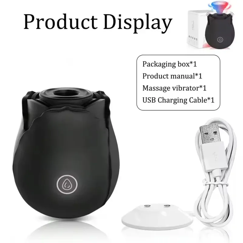Powerful Rose Sucking Vibrator for Women G-Spot Licking Clitoris Stimulation Female Sucker Vagina Nipple Massager Adult Sex Toys
