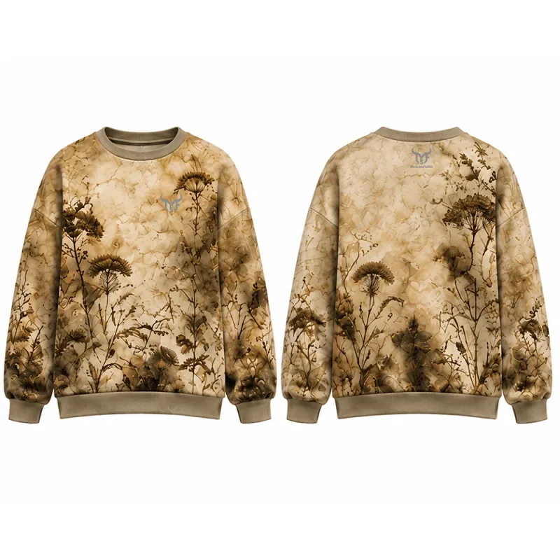 Dark Style Botanical Floral 3d Print Sweatshirt Men Women Street Vintage Casual Clothes Autumn Basic Long Sleeve Pullover Tops