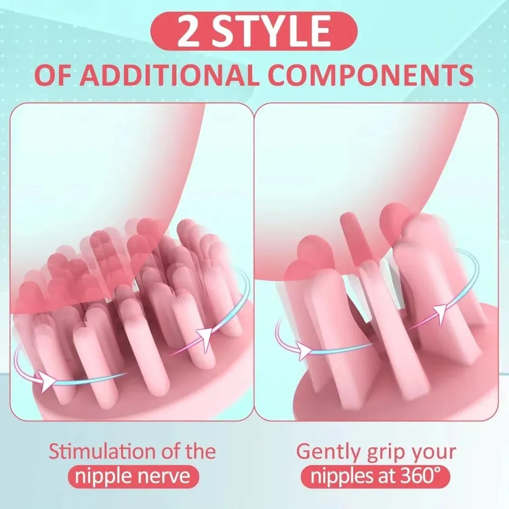 Portable Nipple Licking Sucking Vibrator Female Masturbation AV Breast Massager Rotating Adult Sex Toys for Women Nipple Sucker