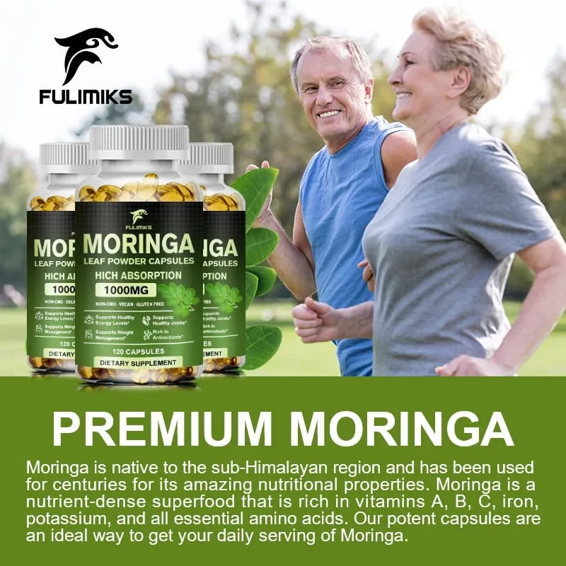 Buy 2 Get 2 Free! Pure Moringa Leaf Powder Supplement Energy Metabolism and Immune Support Weight Management Non-GMO