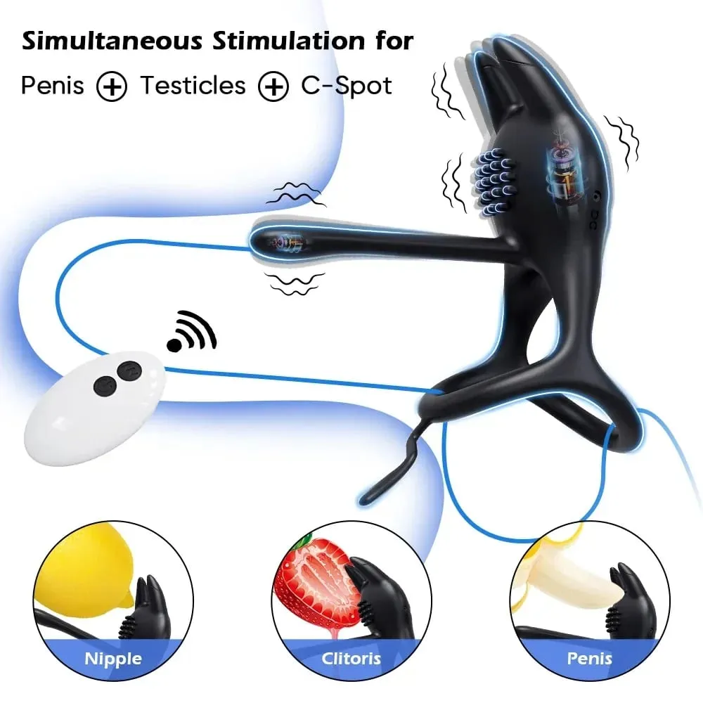 Vibrating Cock Ring Penis Ring para sa Mga Lalaki Ejaculation Delay Remote Control Penis Extension Clit Stimulator Sex Toy para sa Mag-asawa 18+