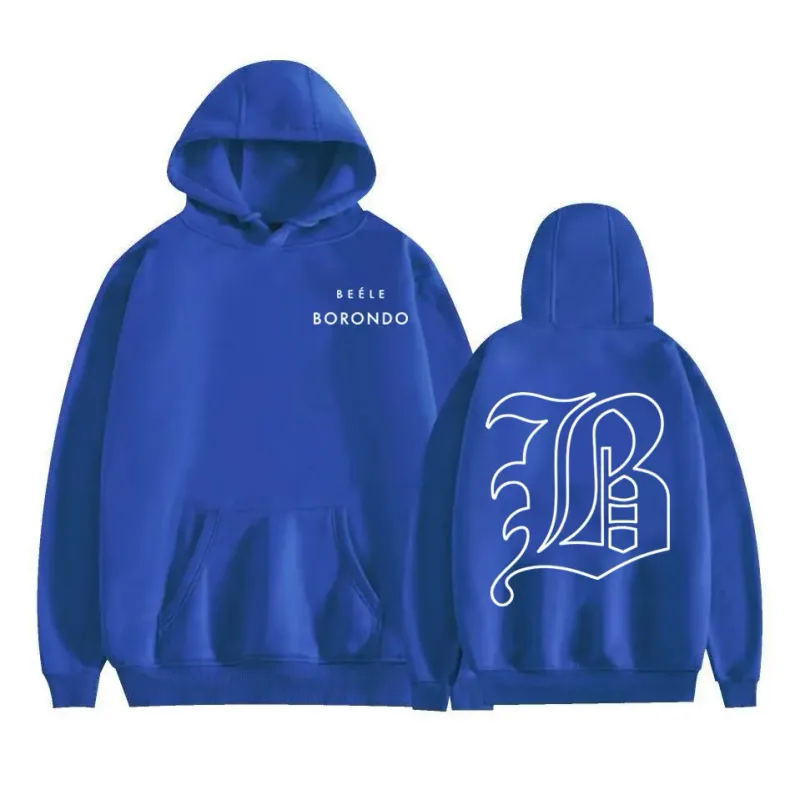 Sudaderas con capucha con logotipo del rapero BEELE Borondo, ropa para hombre, sudaderas Vintage de Hip Hop de gran tamaño, jerséis informales de lana, ropa de calle