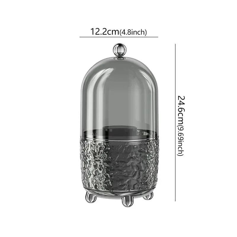360° Rotating Makeup Brushes Holder Portable Desktop Cosmetic Organizer Dustproof with Cover Lipstick Perfume Clutter Organizer
