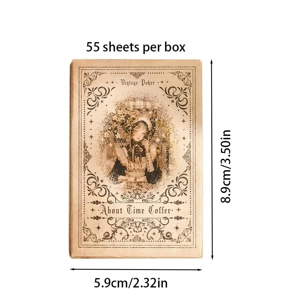 Vintage Fairy Tale Girl Playing Cards 55PCS European Coffee Themed Collectible Deck Art Collection Card Set Perfect as a Gift