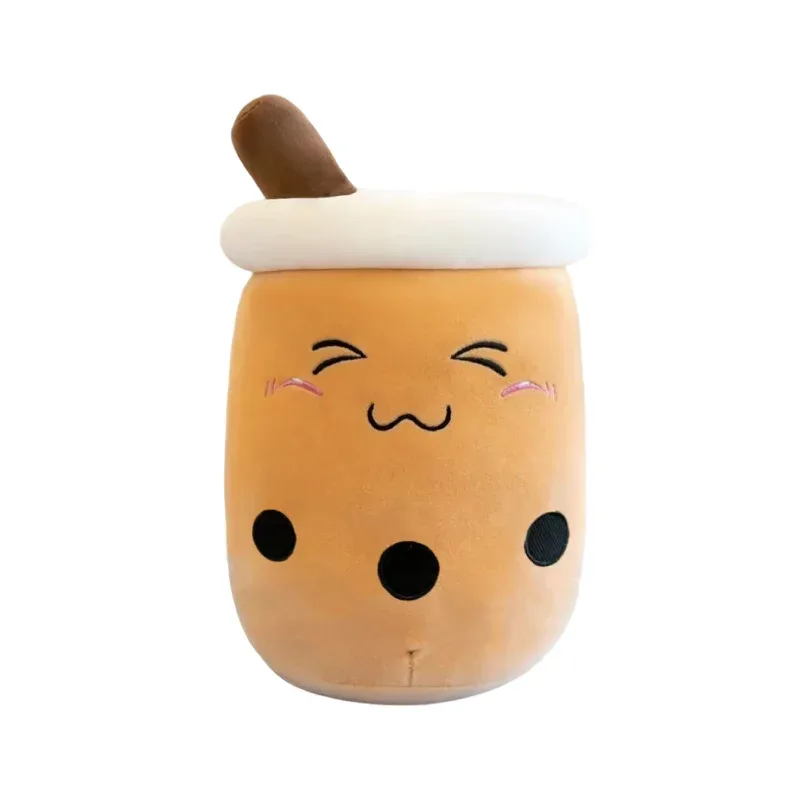 Roztomilý plněný Boba Plyšový Bubble Tea Skutečný Bubo Food Hrnek na mléko Plyšový polštář Měkký Kawaii Plyšové hračky Dárky pro děti Dospělý 24CM~