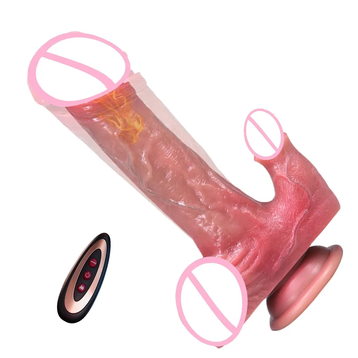 Dildo 7 Thrusts and 10 Vibration and Licking Modes Adult Sex Toy 22cm Realistic Vibrating Dildo with Strong Suction Cup For 18+