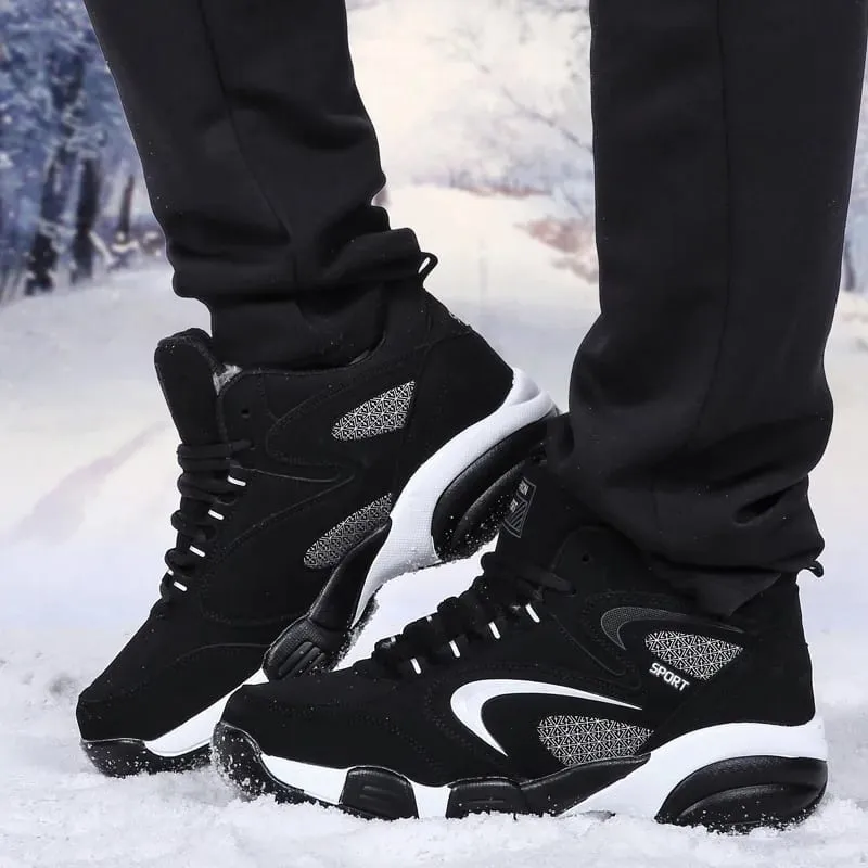 Men's Snow Boots Winter Warm Couple Casual Sneakers Fashion Leather Outdoor Sport Running Tenis Men Non-slip Big Size 48 Trainer