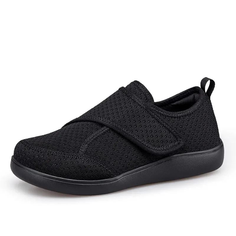 Sapatos abertos para idosos ajustáveis, sapatos para diabéticos, pés inchados, gordura, hálux valgus, joanete, ortopedia, polegar, eversão, homens e mulheres