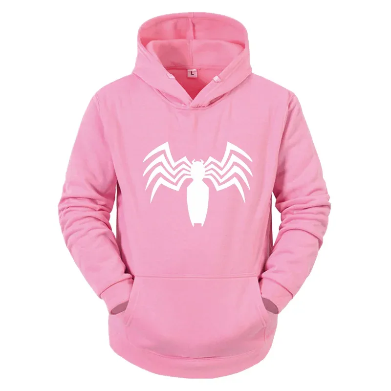2026 Autumn and Winter New Men's Hoodie Street Fashion Spider Print Sportswear Women's Fleece Casual Fun Hoodie Men's Wear