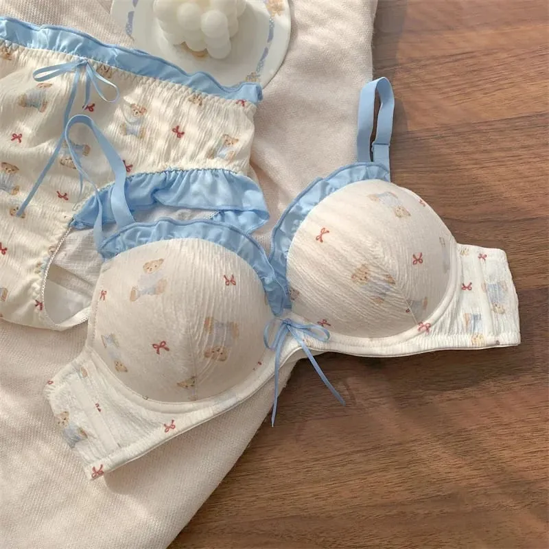 Japanese Style Push Up Bra & Panty Set for Women - Cute Lingerie to Enhance Small Bust