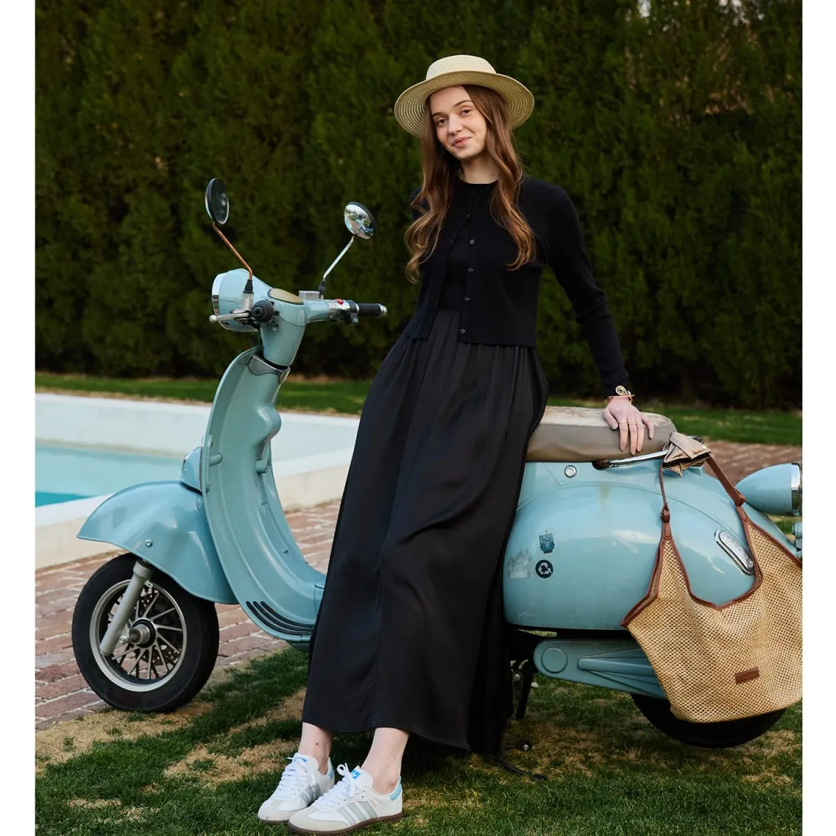 AP SS26 Women Sleeveless Dress Elastic Waist Skirt Cable Cardigan Clothing Elegant