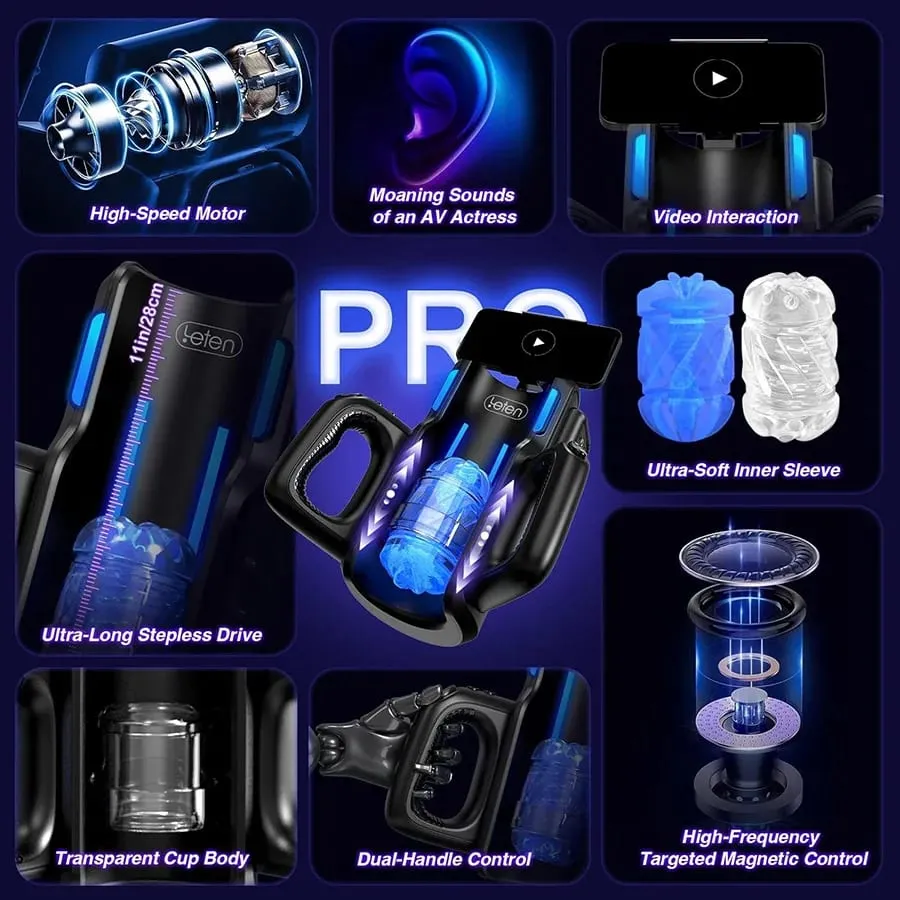 Male Masturbator Automatic Electric Men Sex Toys Adult Toys with Phone Holder Pocket Pussy Hand Free Penis Training Stroker