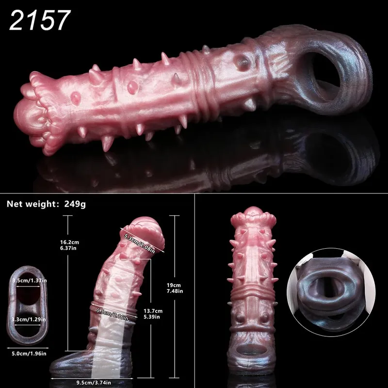 Soft Dog Knot Penis Sheath Fantasy Horse Dildo Sleeve Delay Ejaculation Ring Male Dick Girth Enlarger&Extender Sex Toy