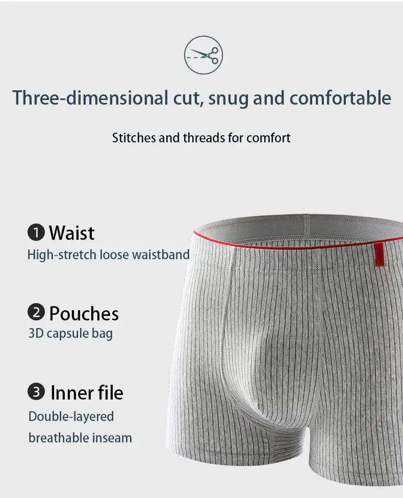 4 peças de cueca boxer masculina macia, respirável e confortável cuecas masculinas listradas personalidade na moda casual boxers soltos
