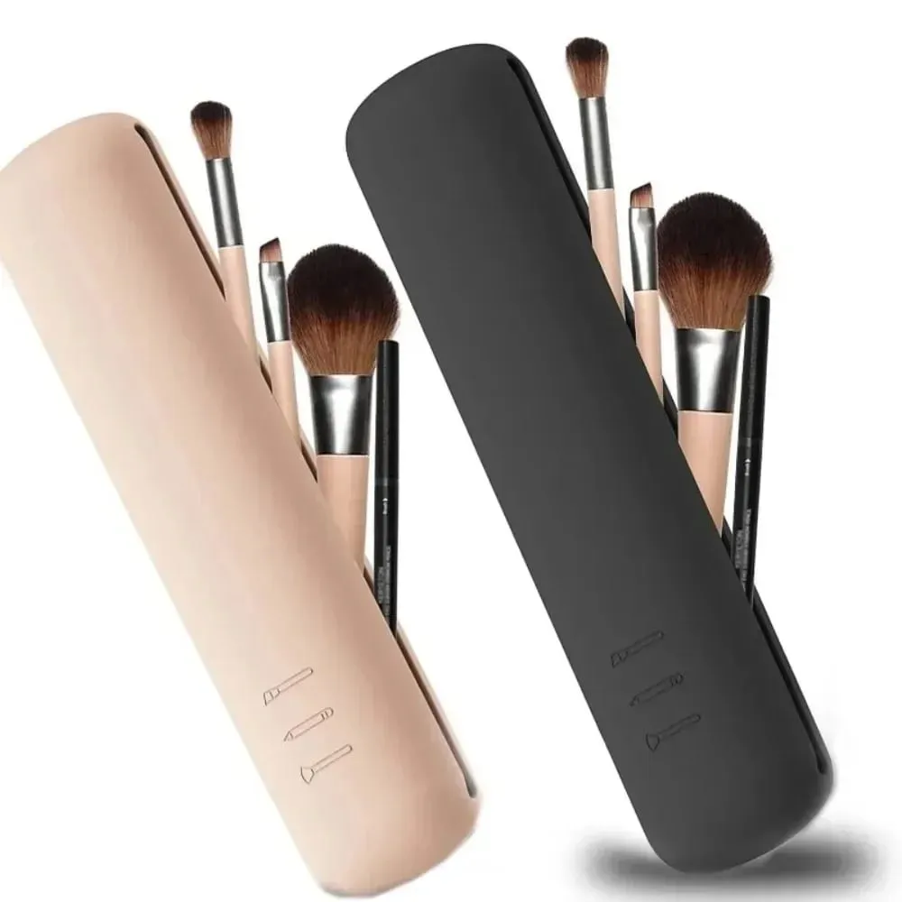 New Travel Makeup Brush Holder Silicone Cosmetic Brushes Bag Makeup Sponge Case Portable Waterproof Makeup Tools for Women Girls