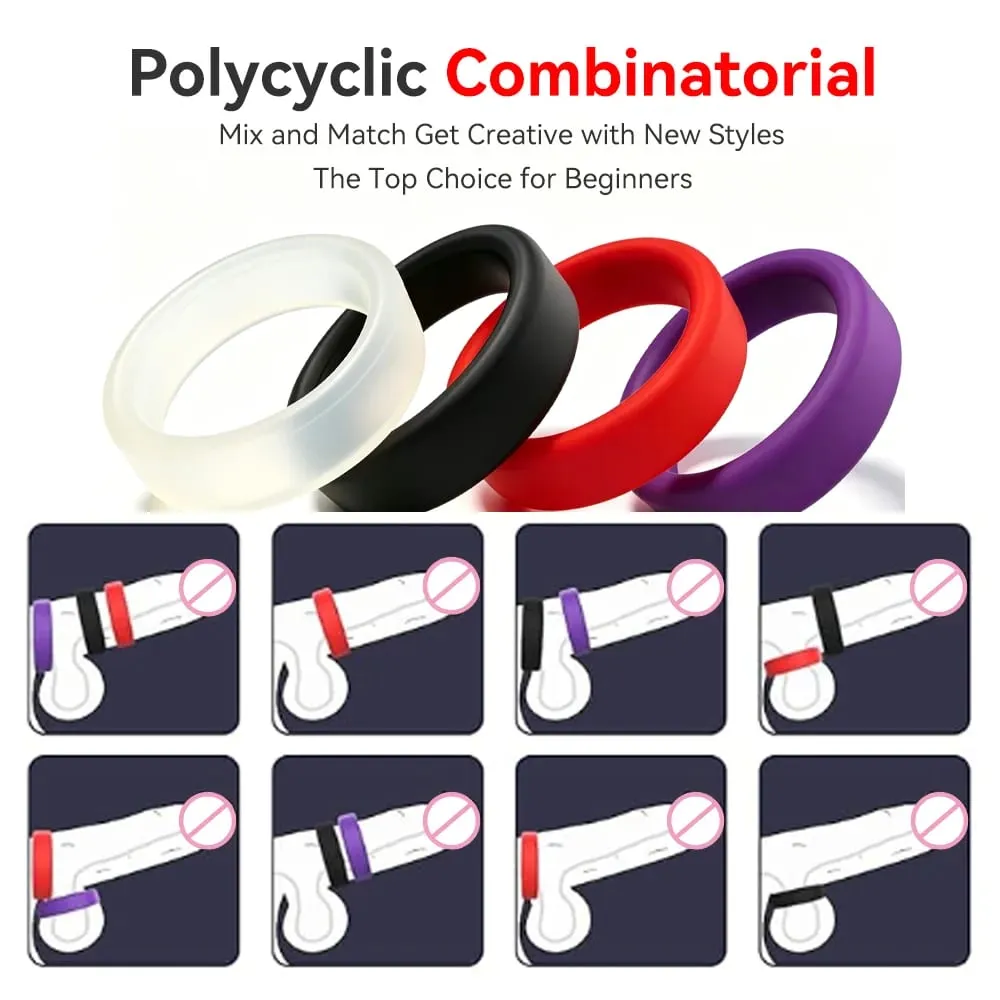 Silicone Penis Ring Cock Ring Erection Ring Delay Ejaculation Fixed Stamina Enhancer Sex Toys Adult Male Couples Long Lasting