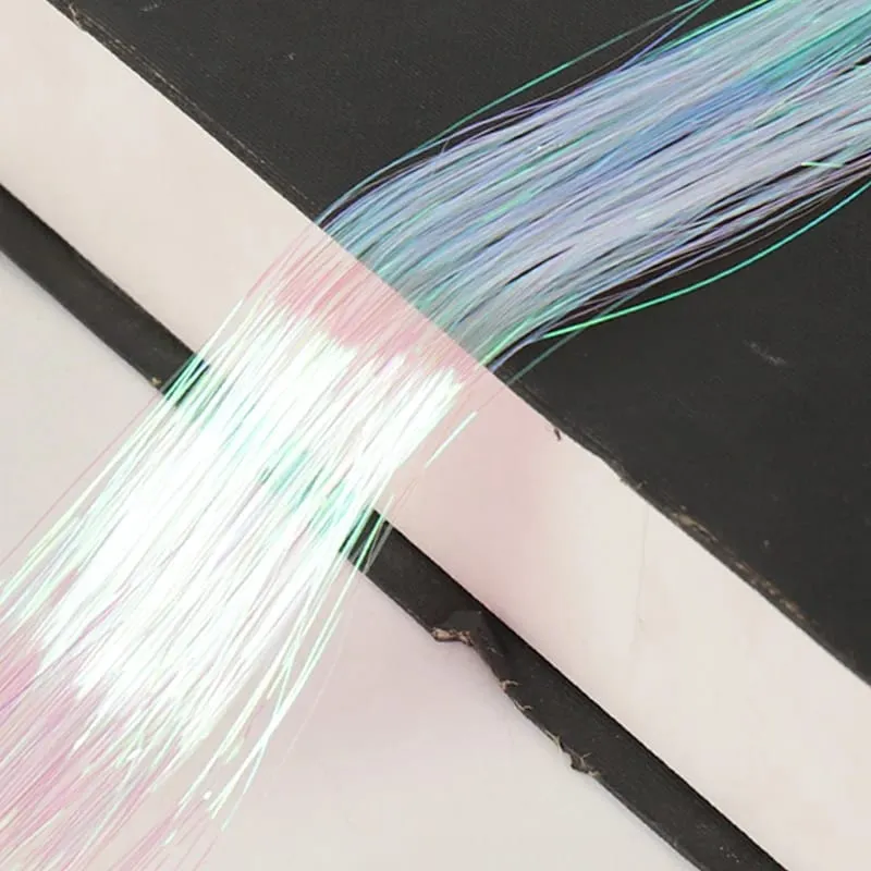 1PCS Sparkling Shiny Tinsel Hair 48inch Long Colored Hair Extensions Party Hightlights Women Hairpiece Halloween Christmas Use
