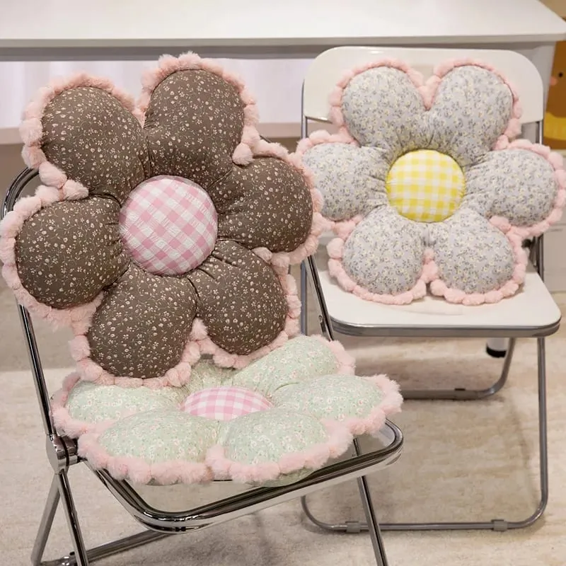 50cm Floral Cushion Girls Princess Favors Flowers Soft Stuffed Plush Chair Seat Mats Car Warm Cushion Sofa Pillow For Home Decor