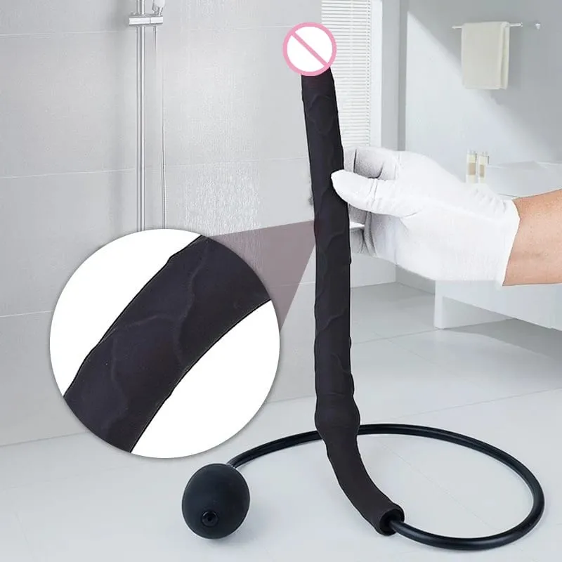 New Super Long Inflatable Expansion Dildo Butt Plug Deep Penetration Prostate Massage Big Dick Plug Anal Sex Toys For Men Women