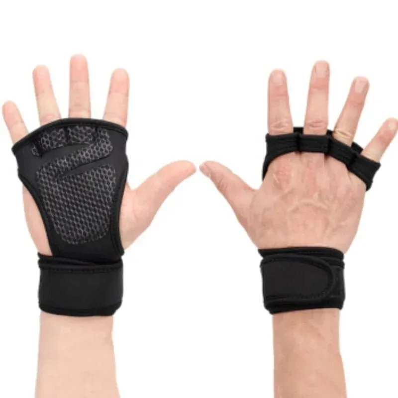 Half Finger Fitness Gym Gloves Wrist Support Palm Protection for Workout Training — image 2