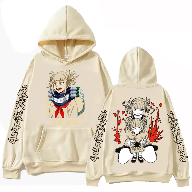 2025 Anime My Hero Academia Himiko Toga Hoodies Harajuku Pullover Tops Man Woman Fans Gift Long sleeve Oversized Sweatshirt
