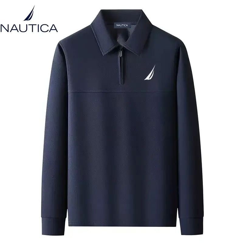 Nautica men's and women's half-zip front-neck pullover sweaters for autumn and winter high-quality casual business sweatshirt