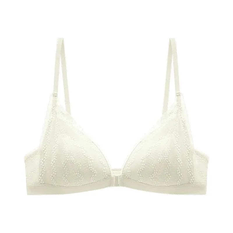 Push Up Bra for Small Breasts - Front Close Lace Bralette Wireless Demi Triangle Cup Sexy Underwear Thin Demi Cup Small Chest