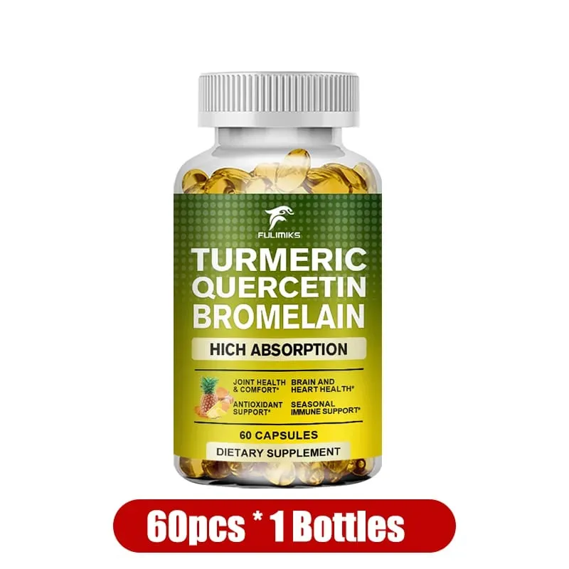 Buy 2 Get 2 Free! Turmeric Quercetin Bromelain Capsules Triple-Action Anti-Inflammatory Support for Joint Health & Immunity