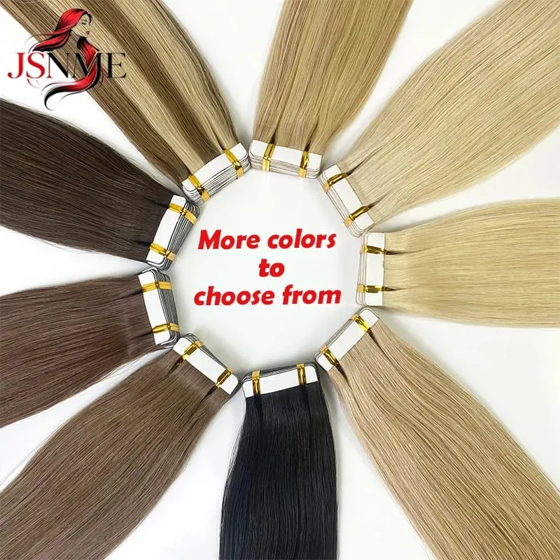 Tape In Human Hair Extensions 100% Really Hair Tape In Hair For Women Natural Brown Blonde Straight 613 For Salon